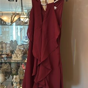 Elegant Burgundy Sleeveless Dress